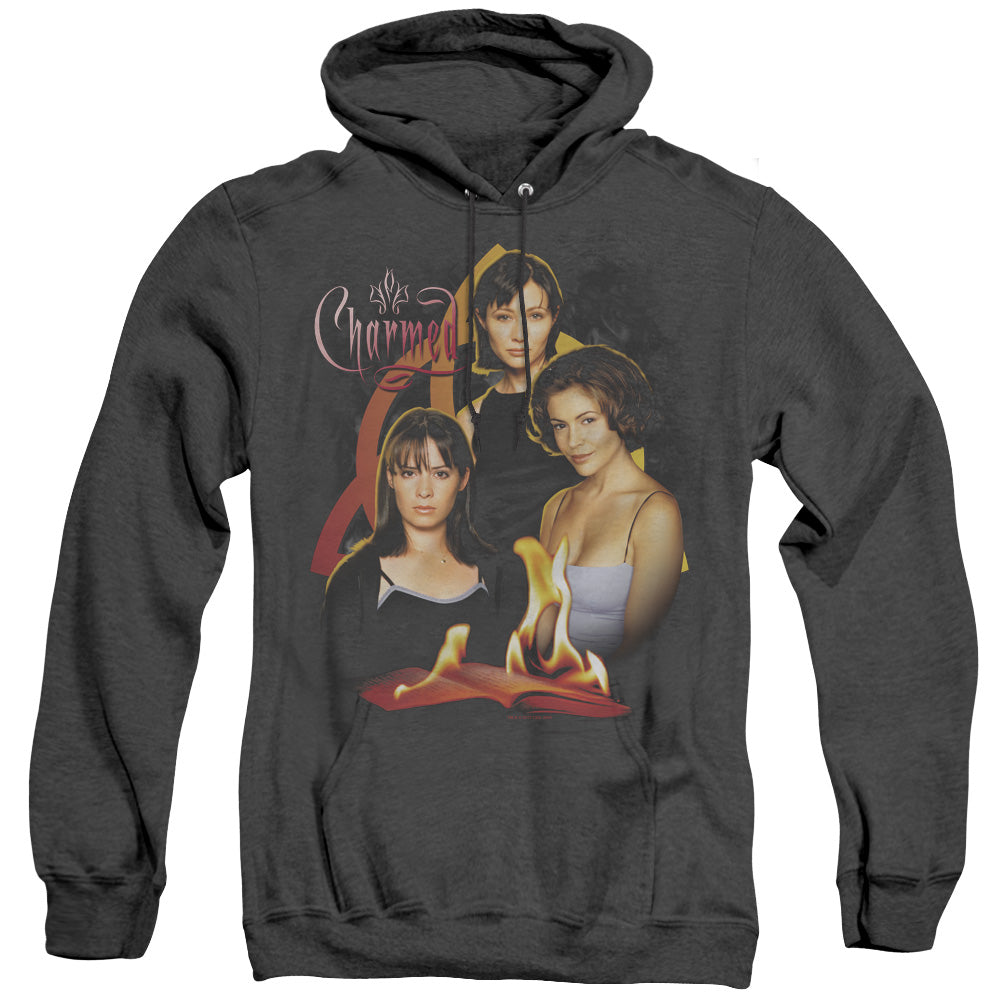 Charmed Original Three Heather Mens Hoodie Black Officially Licensed