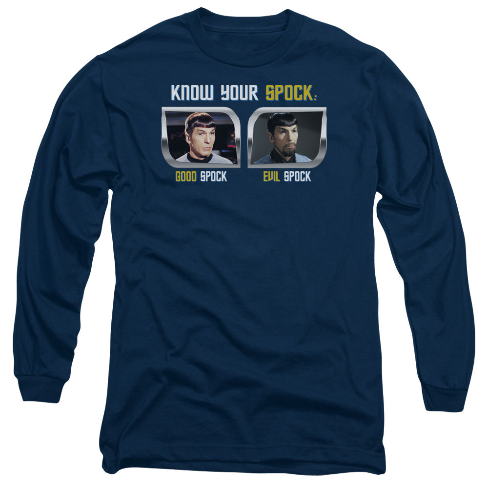 St Original Know Your Spock Mens Long Sleeve Shirt Navy Officially Licensed Officially Licensed