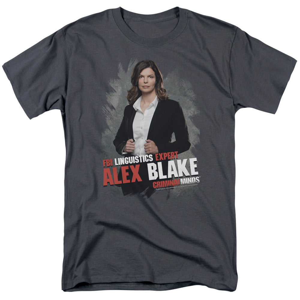 Criminal Minds Alex Blake Mens T Shirt Charcoal Officially Licensed
