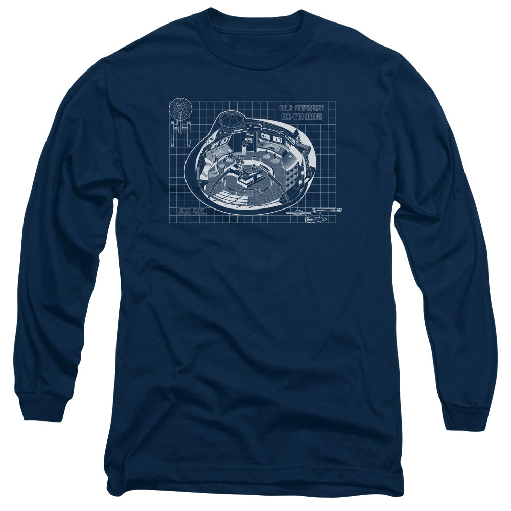 Star Trek Bridge Prints Mens Long Sleeve Shirt Navy Officially Licensed Officially Licensed