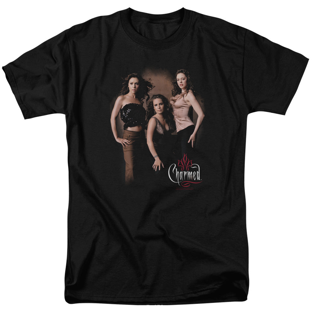 Charmed Three Hot Witches Mens T Shirt Black Officially Licensed