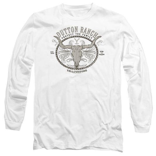 Yellowstone Dutton Ranch Mens Long Sleeve Shirt White Officially Licensed