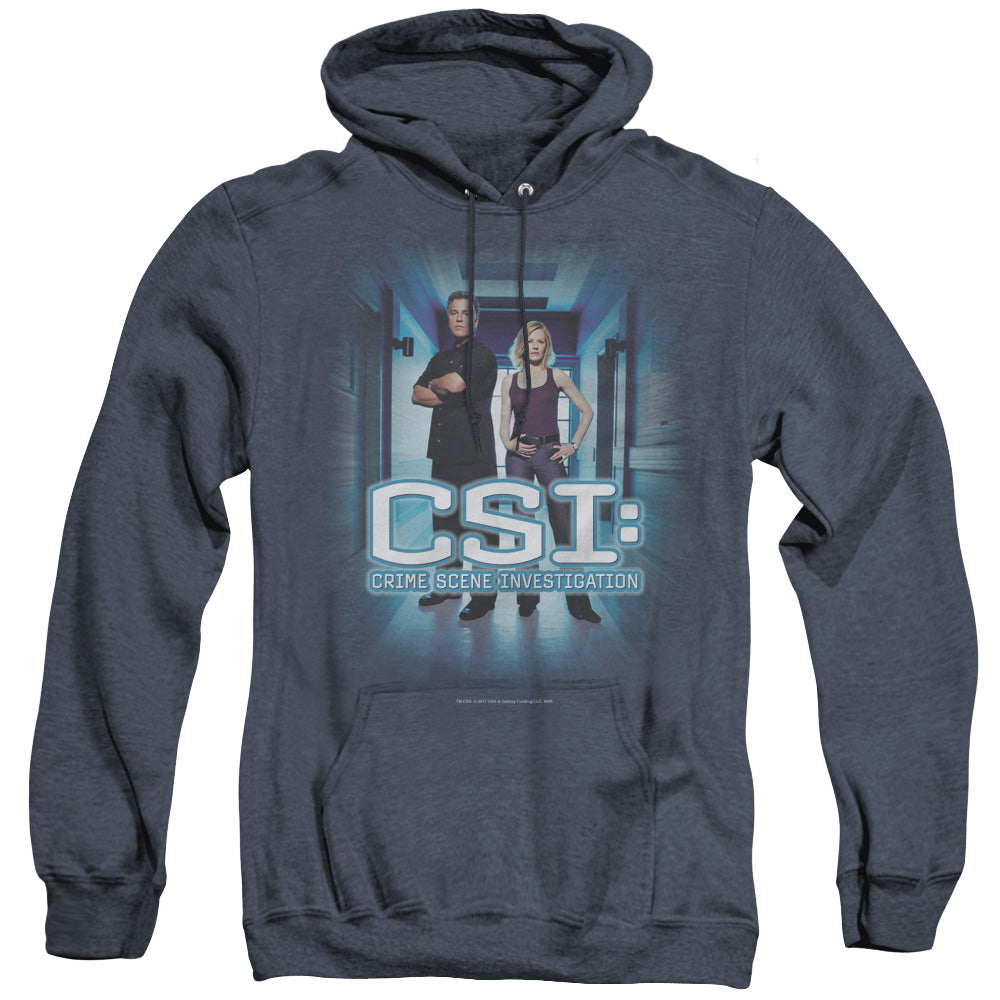 Csi Serious Business Heather Mens Hoodie Navy Officially Licensed