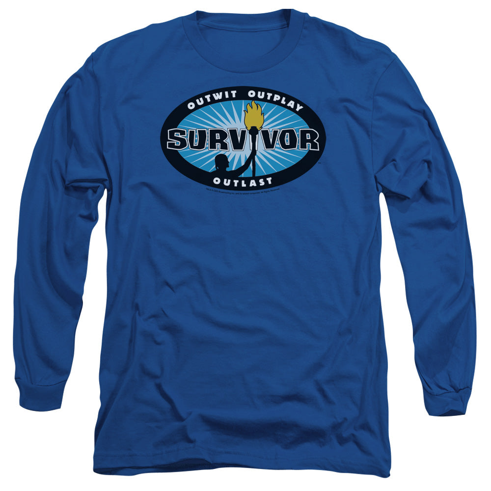 Survivor Blue Burst Mens Long Sleeve Shirt Royal Officially Licensed