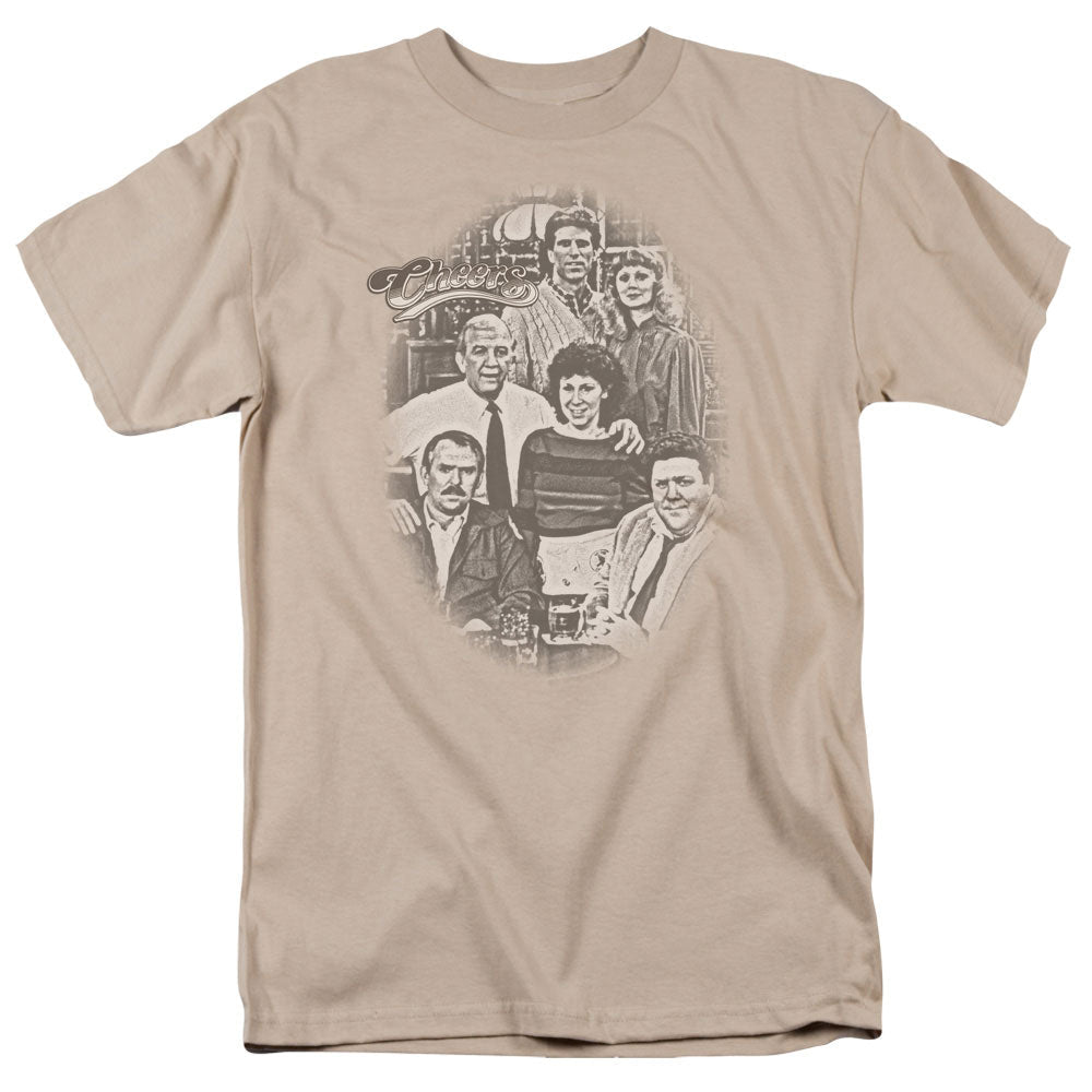 Cheers Original Cast Mens T Shirt Sand Officially Licensed
