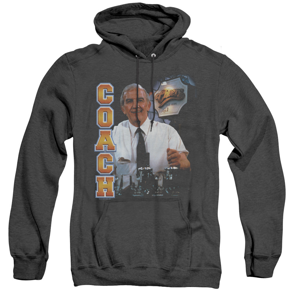 Cheers Coach Heather Mens Hoodie Black Officially Licensed