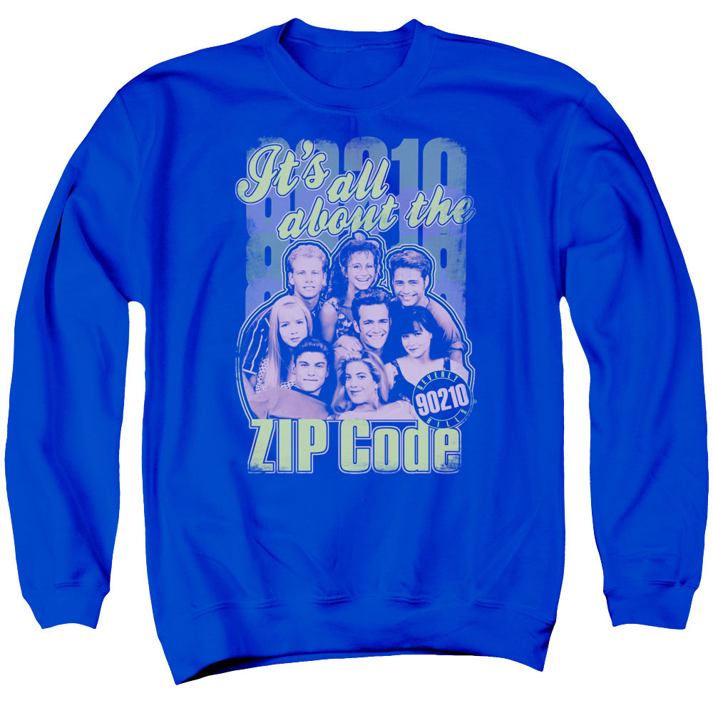 90210 Zip Code Mens Crewneck Sweatshirt Royal