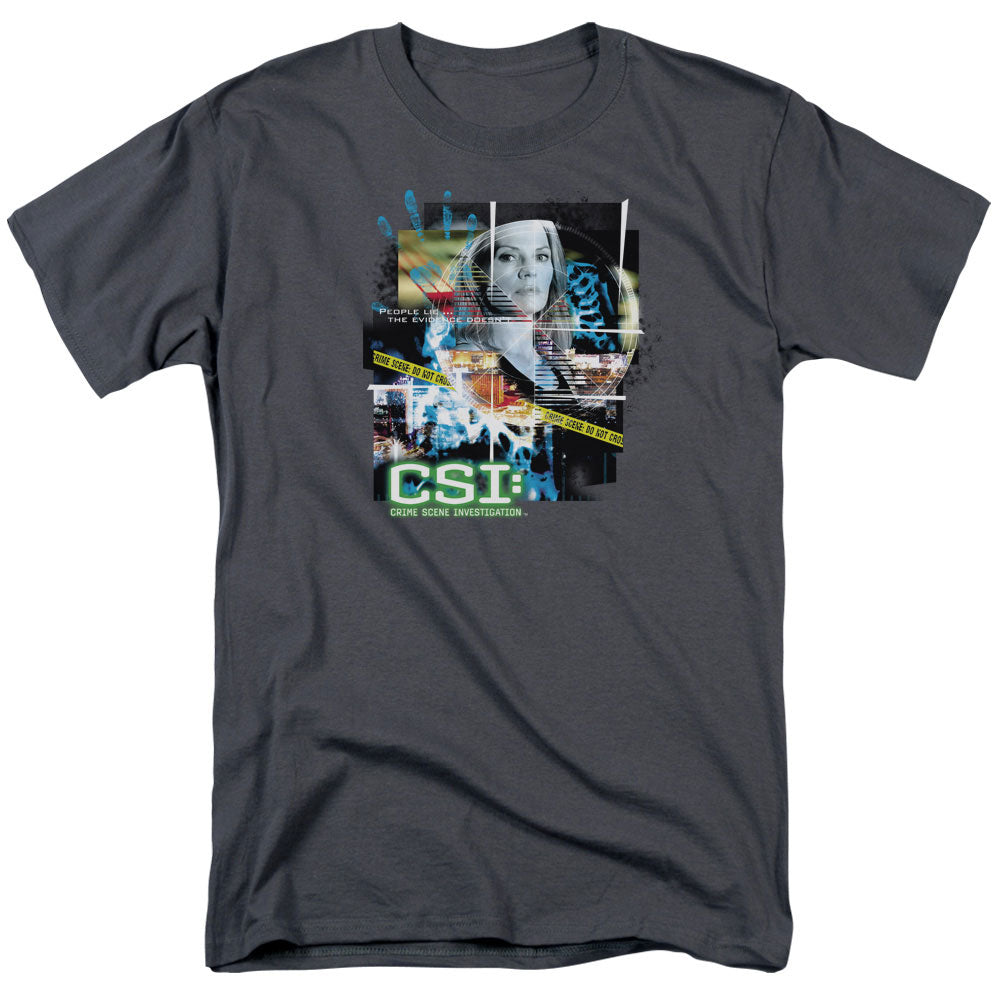 Csi Evidence Collage Mens T Shirt Charcoal Officially Licensed