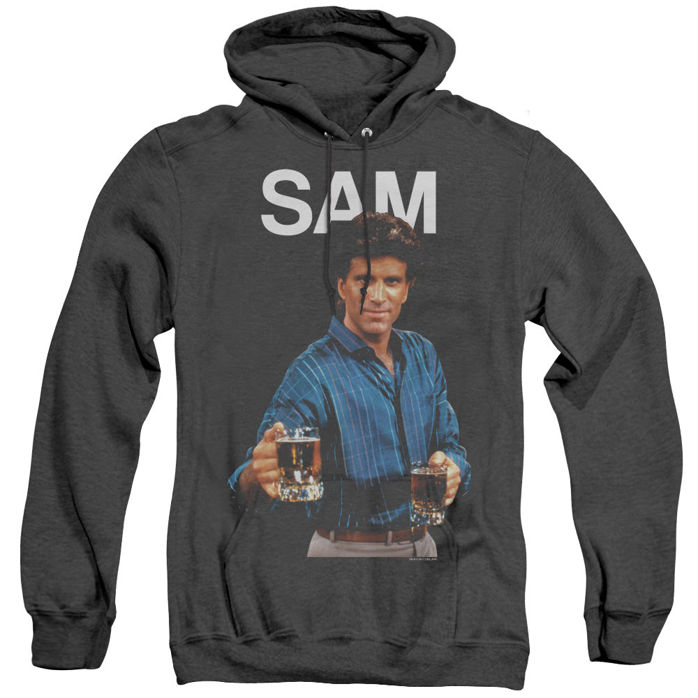 Cheers Sam Mens Heather Hoodie Black Officially Licensed