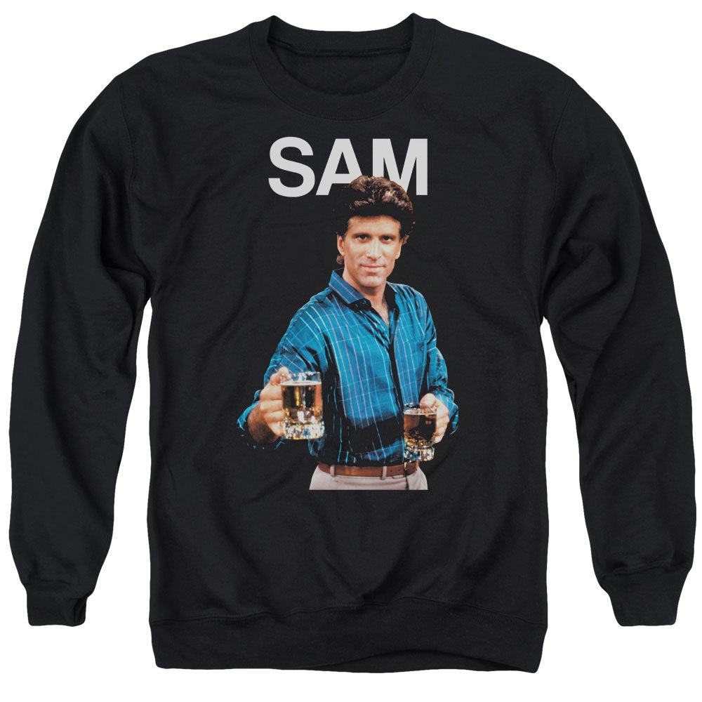 Cheers Sam Mens Crewneck Sweatshirt Black Officially Licensed