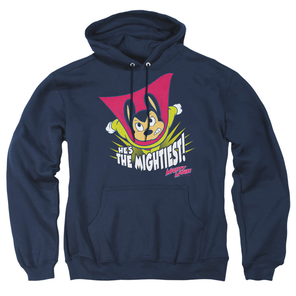 Mighty Mouse The Mightiest Mens Hoodie Navy Officially Licensed
