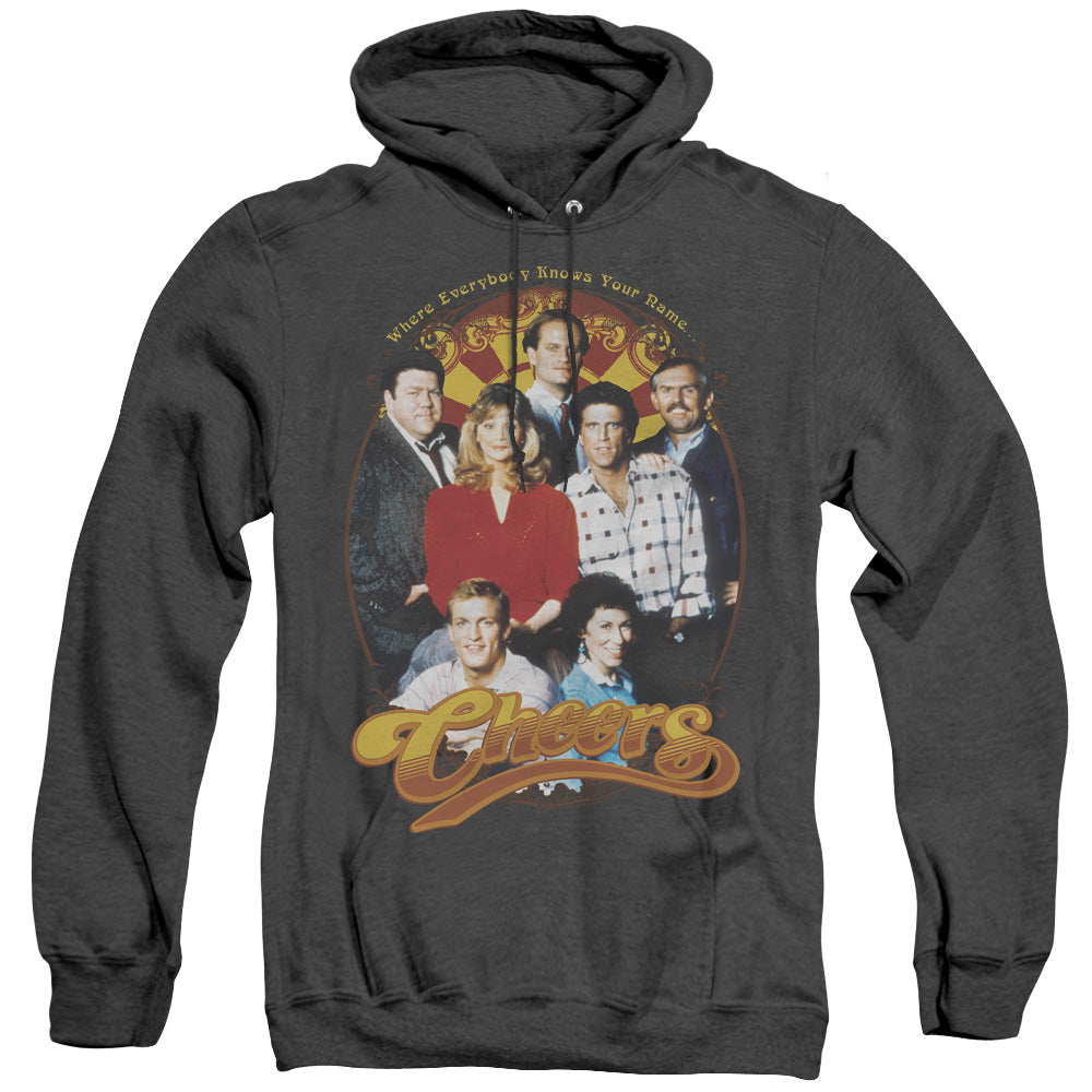 Cheers Group Shot Heather Mens Hoodie Black Officially Licensed