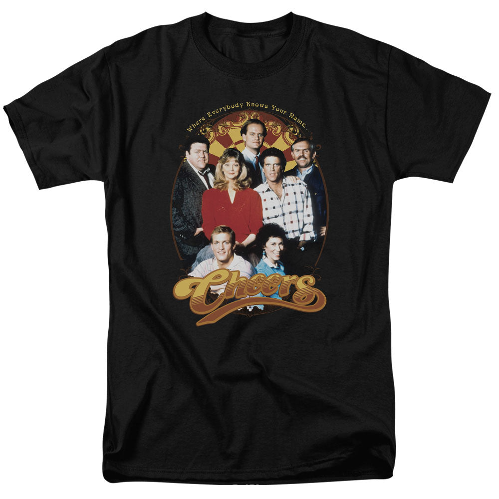 Cheers Group Shot Mens T Shirt Black Officially Licensed