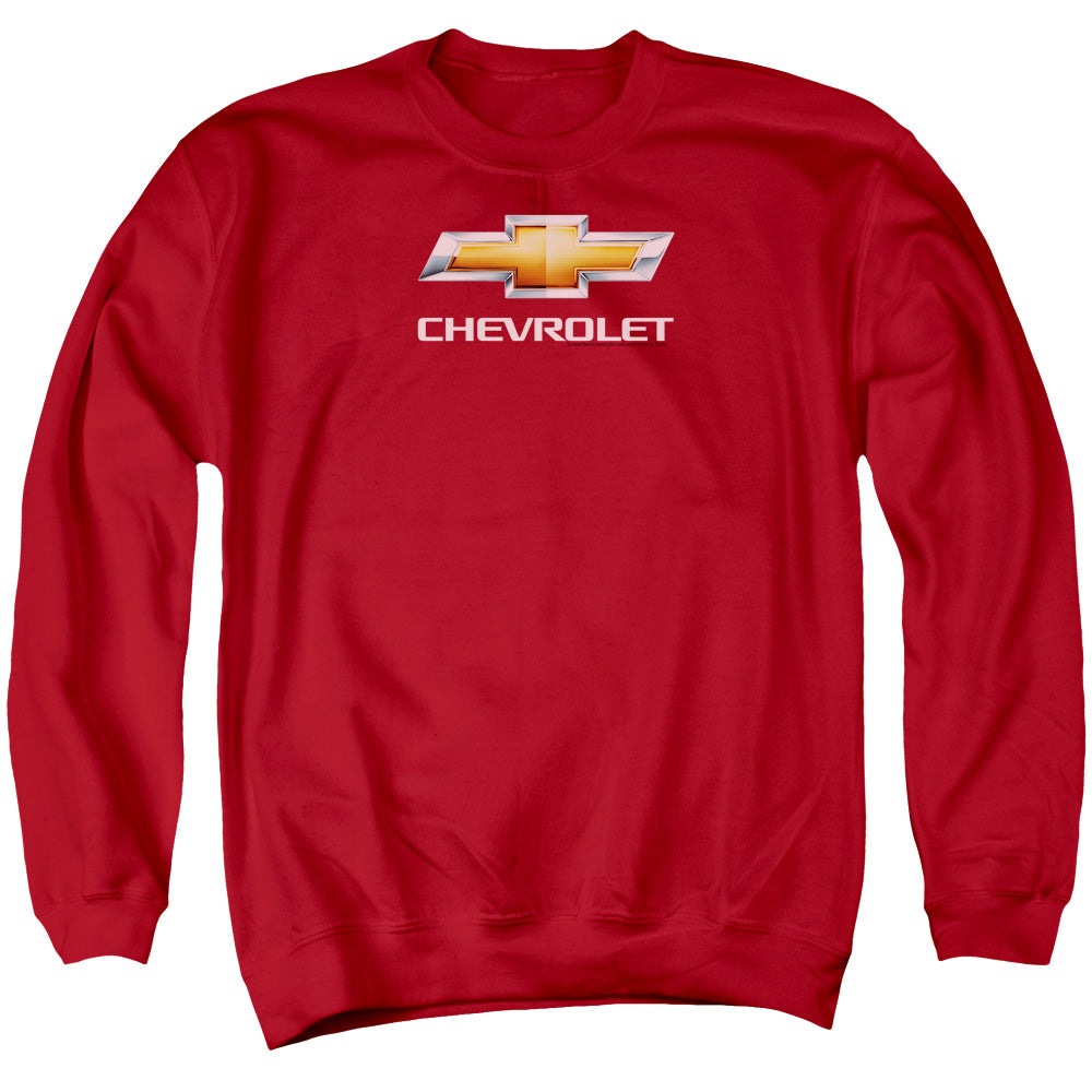 Chevrolet Chevy Bowtie Stacked Mens Crewneck Sweatshirt Red Officially Licensed