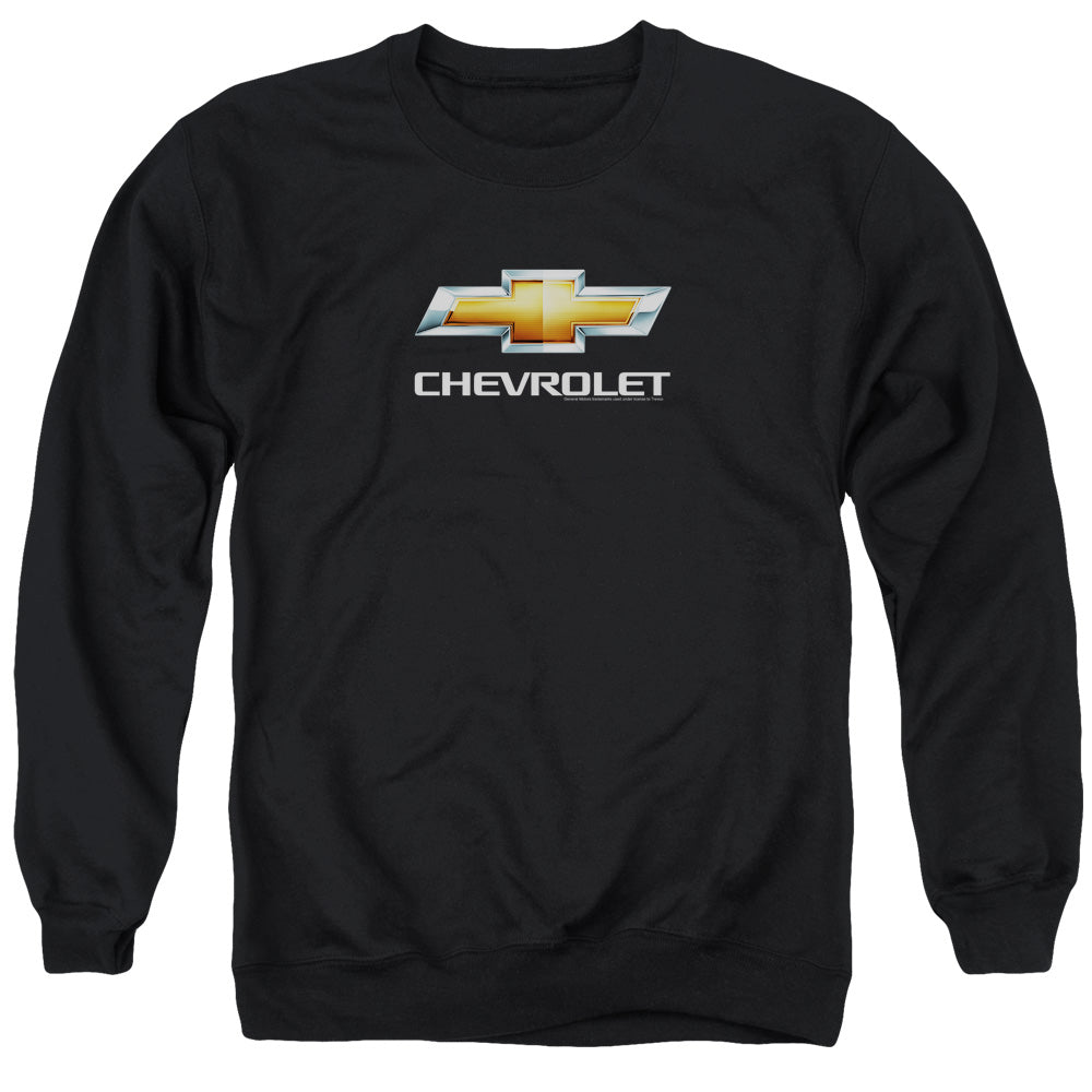 Chevrolets Chevy Bowtie Stacked Mens Crewneck Sweatshirt Black Officially Licensed