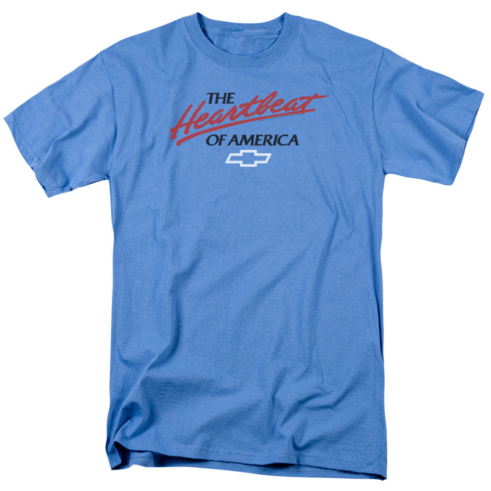 Chevrolet Heartbeat Of America Mens T Shirt Carolina Blue Officially Licensed