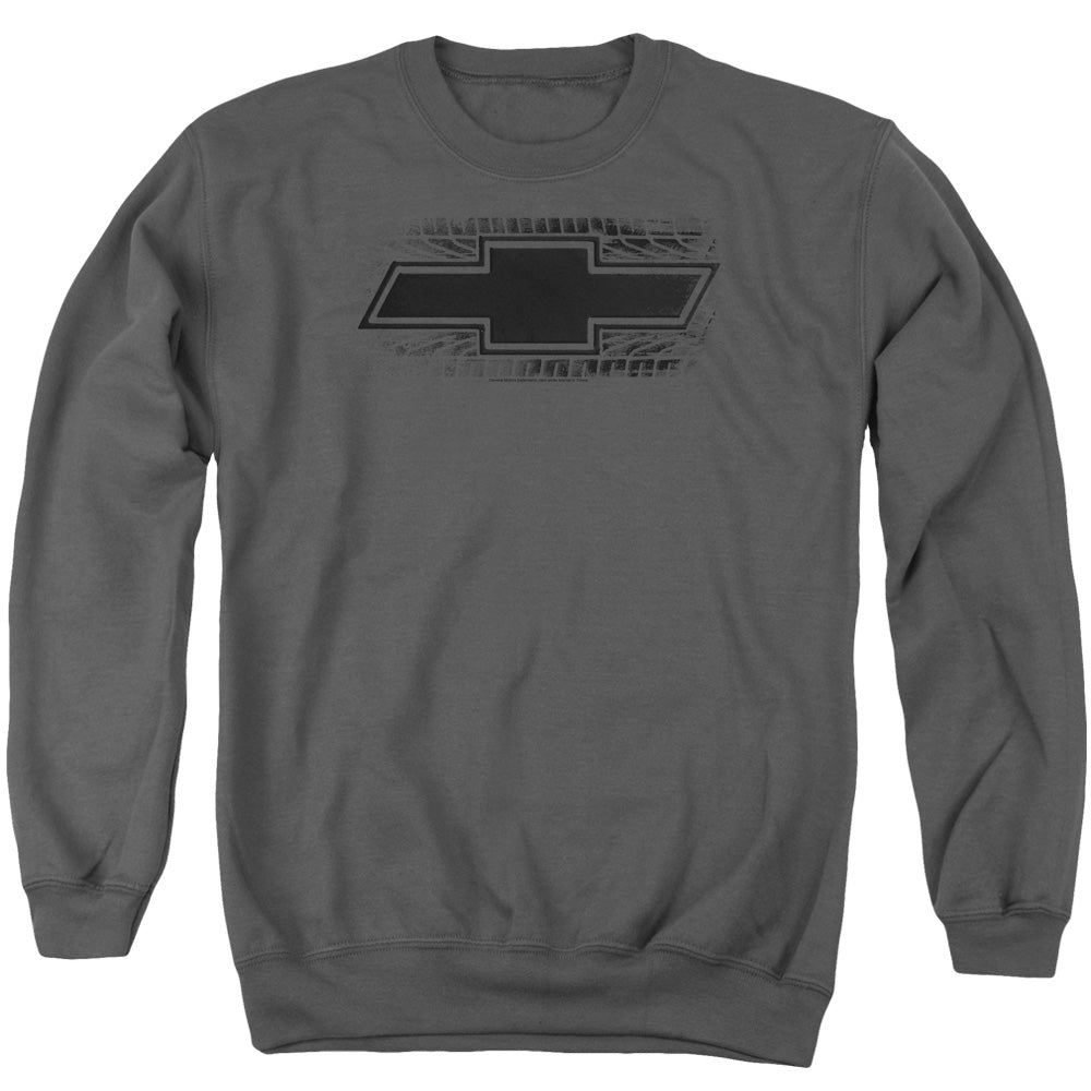 Chevrolet Bowtie Burnout Mens Crewneck Sweatshirt Charcoal Officially Licensed