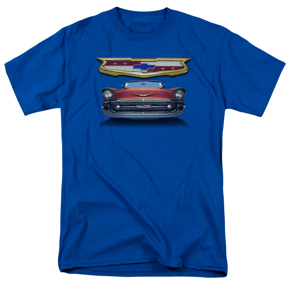Chevrolet 1957 Bel Air Grille Mens T Shirt Royal Officially Licensed