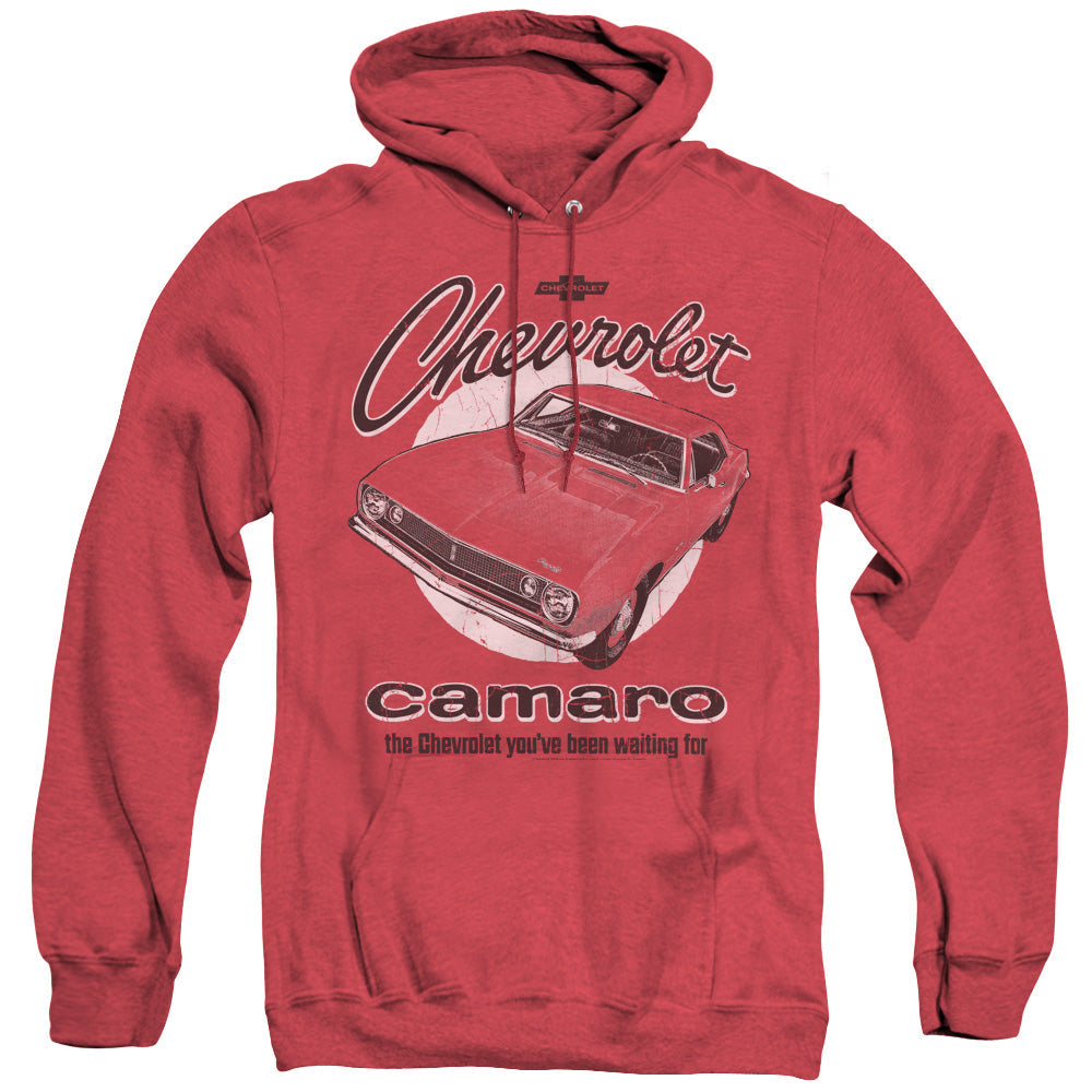 Chevrolet Retro Camaro Heather Mens Hoodie Red Officially Licensed