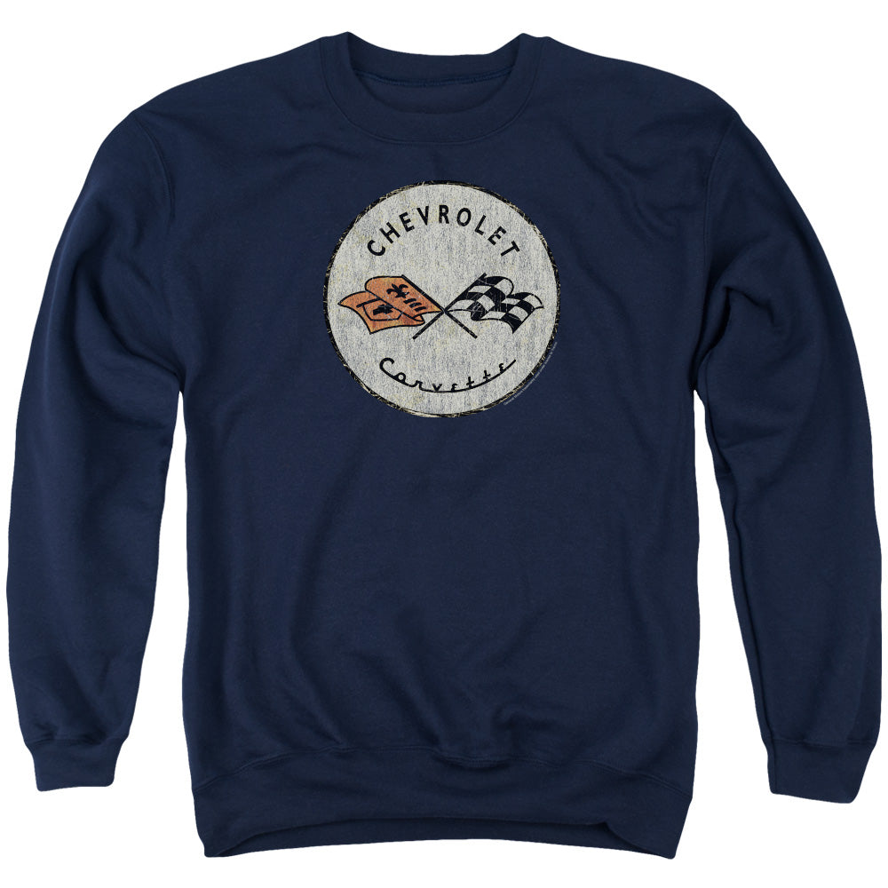 Chevrolet Old Vette Mens Crewneck Sweatshirt Navy Officially Licensed