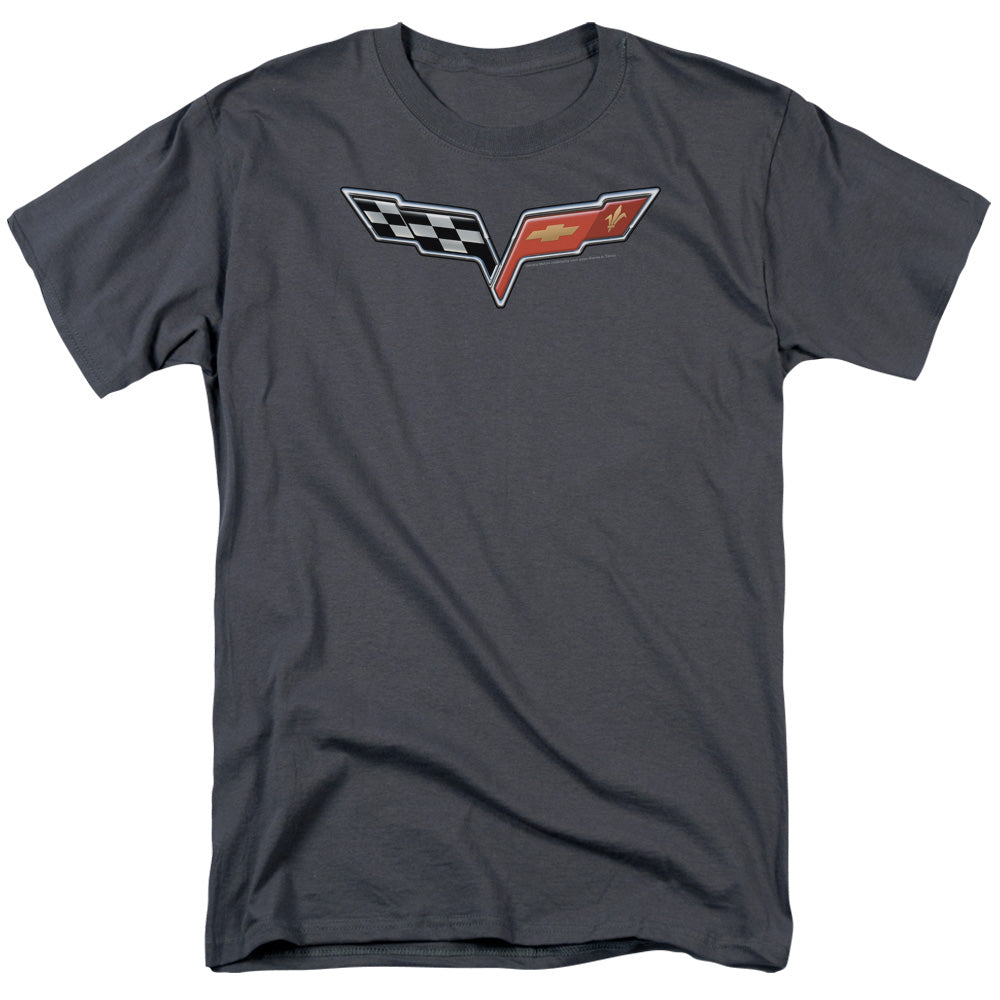 Chevrolet The Vette Medallion Mens T Shirt Charcoal Officially Licensed