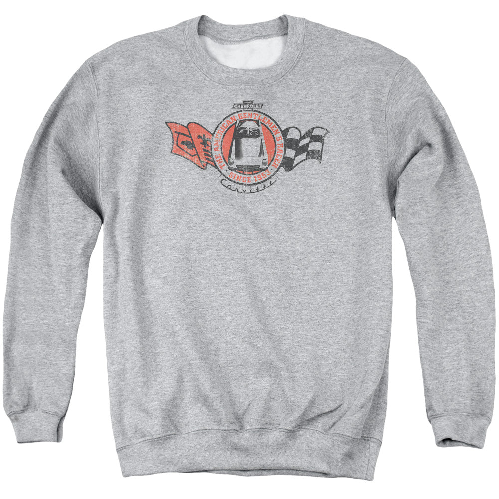 Chevrolet Gentlemens Racer Mens Crewneck Sweatshirt Athletic Heather Officially Licensed