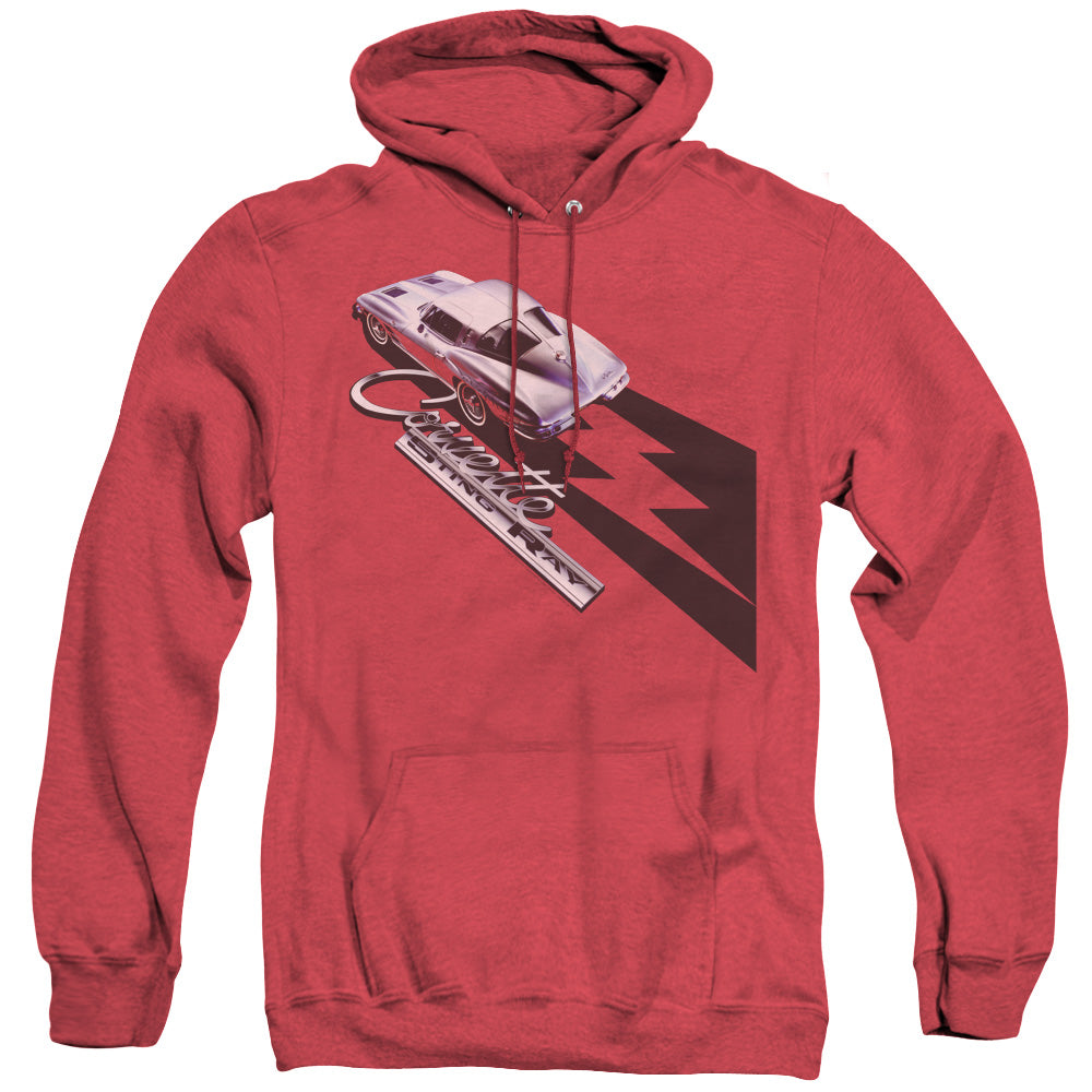 Chevrolet Split Window Sting Ray Heather Mens Hoodie Red Officially Licensed