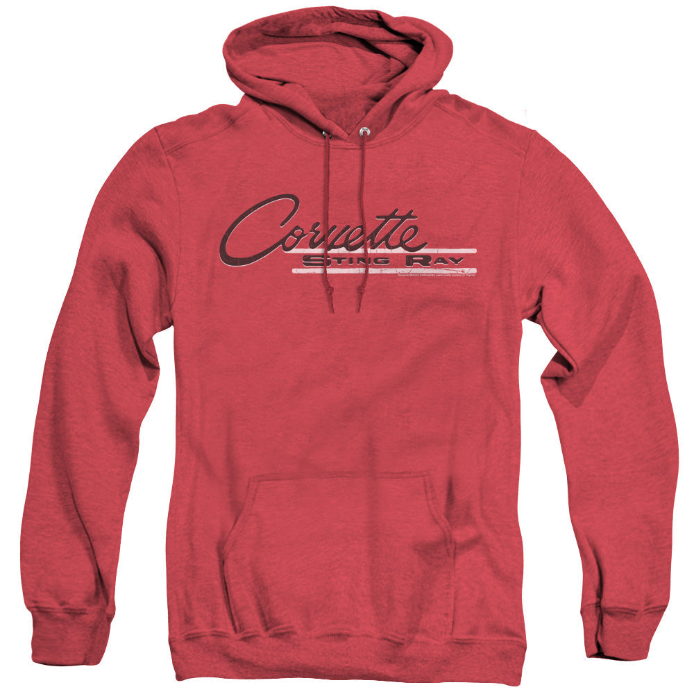 Chevrolet Retro Stingray Heather Mens Hoodie Red Officially Licensed