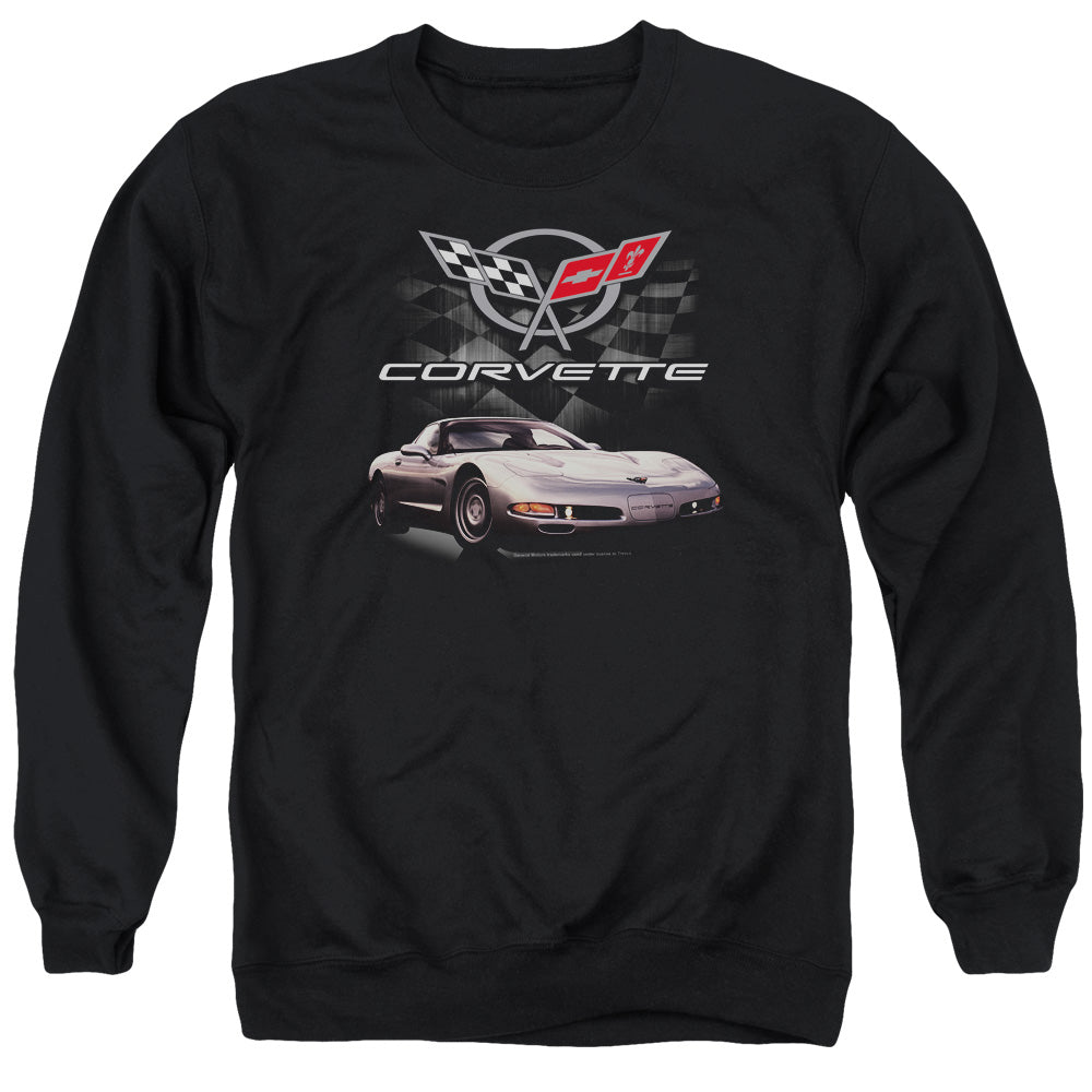 Chevrolet Checkered Past Mens Crewneck Sweatshirt Black Officially Licensed