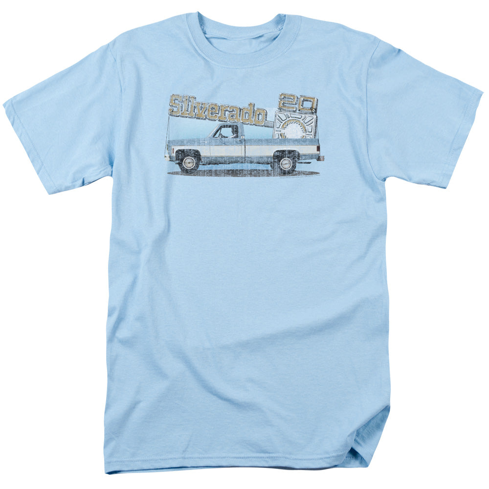 Chevrolet Old Silverado Sketch Mens T Shirt Light Blue Officially Licensed