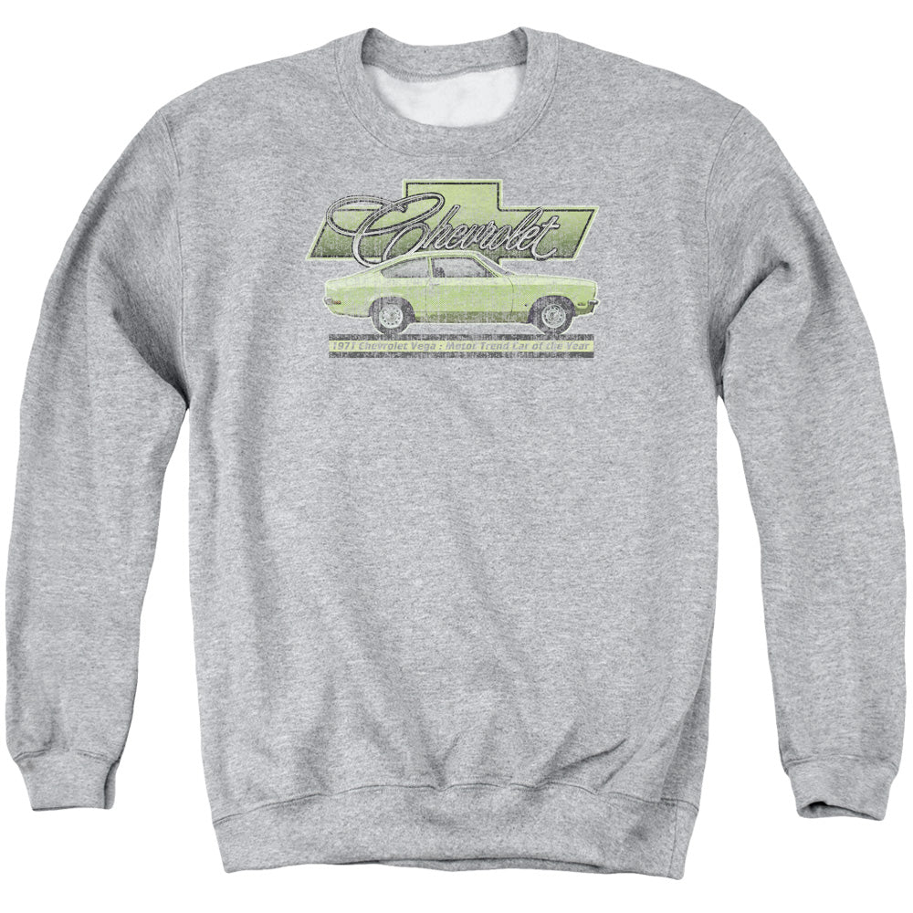 Chevrolet Vega Car Of The Year 71 Mens Crewneck Sweatshirt Athletic Heather Officially Licensed