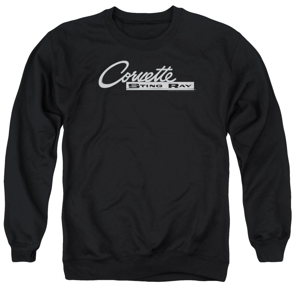 Chevrolet Chrome Stingray Logo Mens Crewneck Sweatshirt Black Officially Licensed