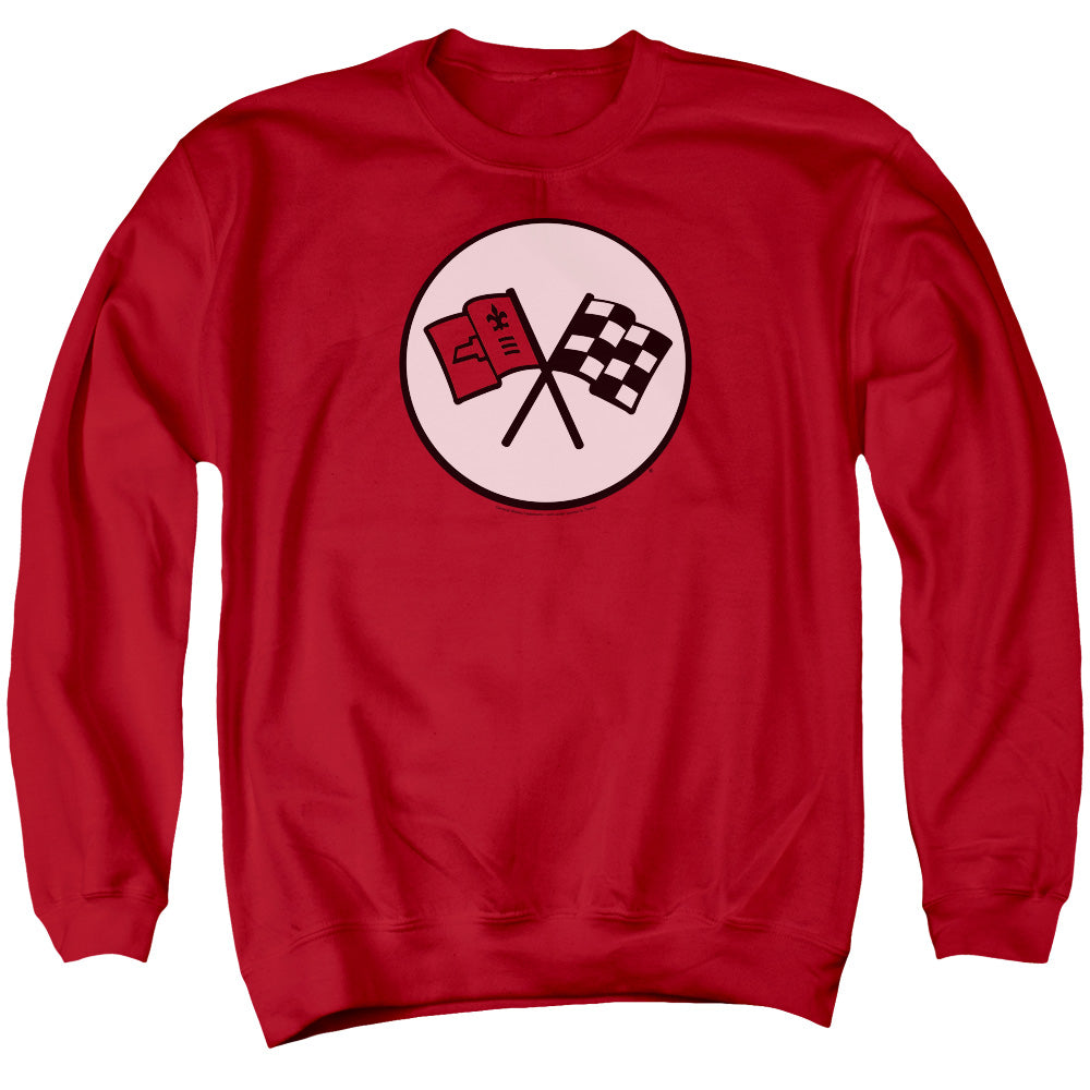 Chevrolet 2Nd Gen Vette Logo Mens Crewneck Sweatshirt Red Officially Licensed
