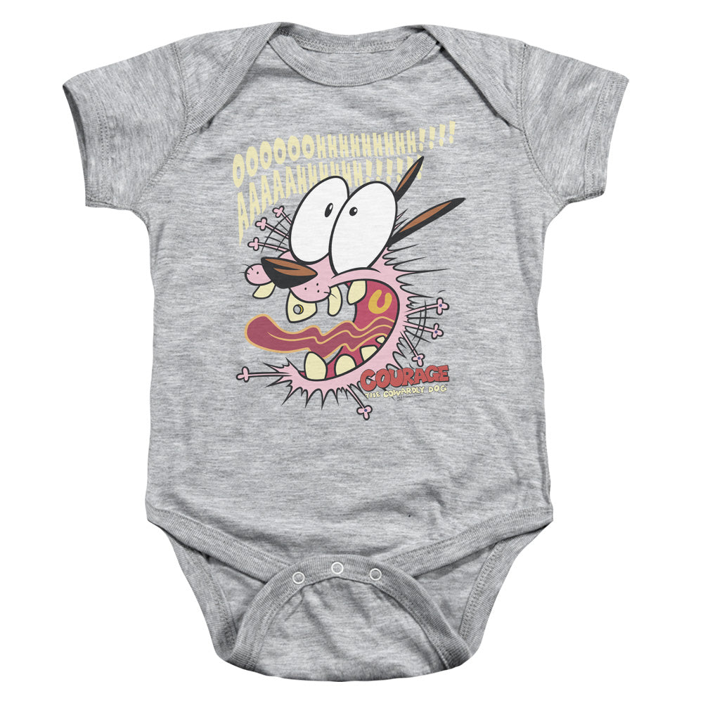 Courage the Cowardly Dog Scaredy Dog Infant Baby Snapsuit Athletic Heather (12 Mos) Officially Licensed