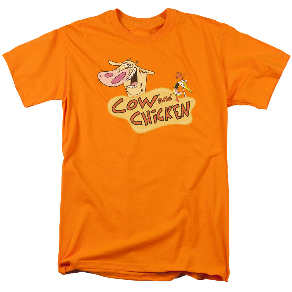 Cow & Chicken Logo Mens T Shirt Orange Officially Licensed