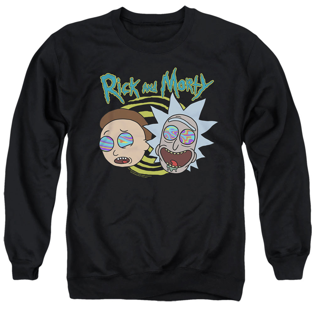 Rick And Morty Blown Minds Mens Crewneck Sweatshirt Black