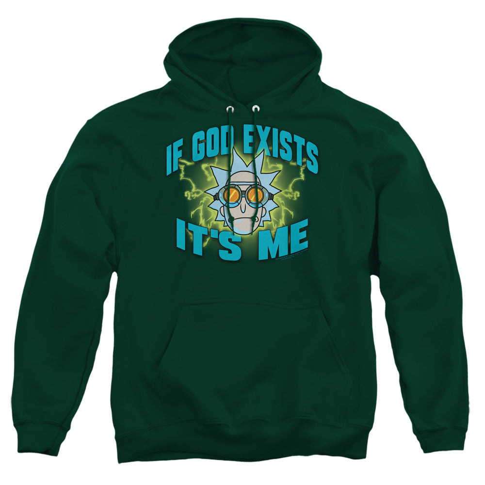 Rick And Morty If God Exists Mens Hoodie Hunter Green Officially Licensed