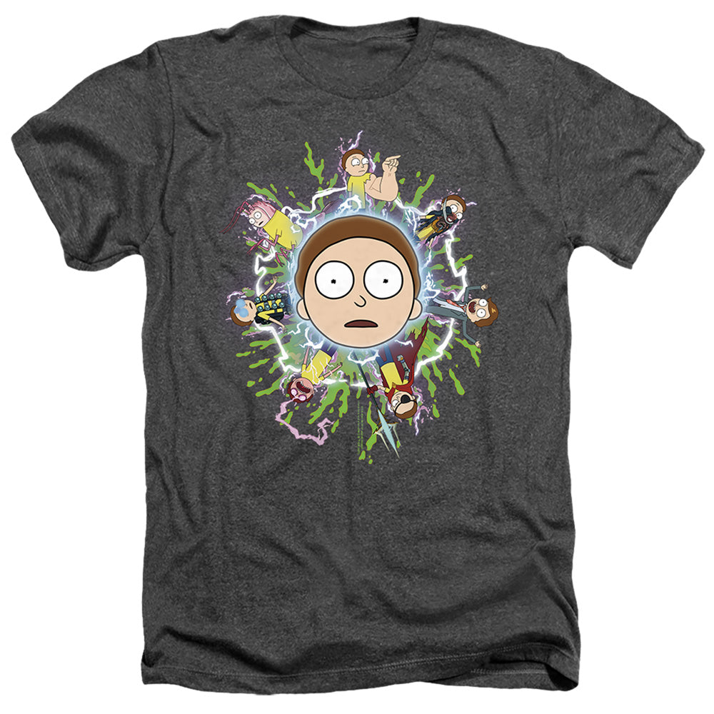 Rick And Morty Multiple Morty Heather Mens T Shirt Black Officially Licensed