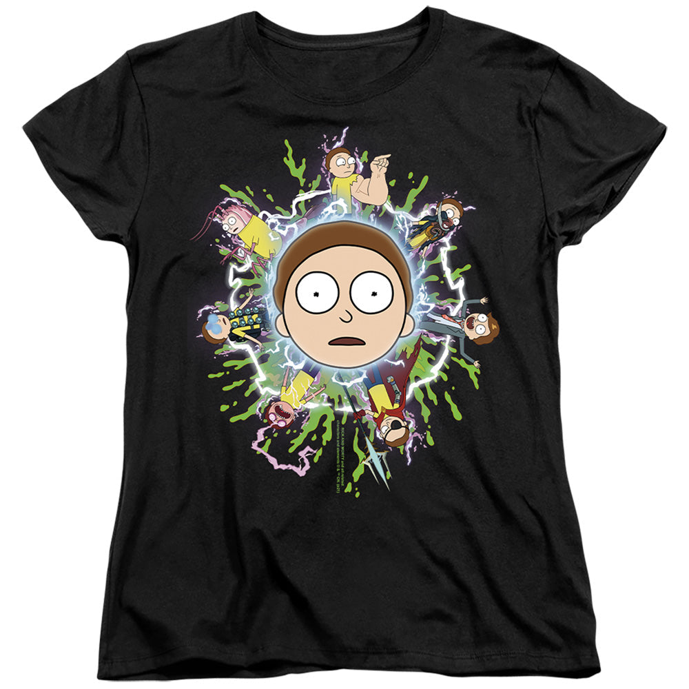 Rick And Morty Multiple Morty Womens T Shirt Black Officially Licensed