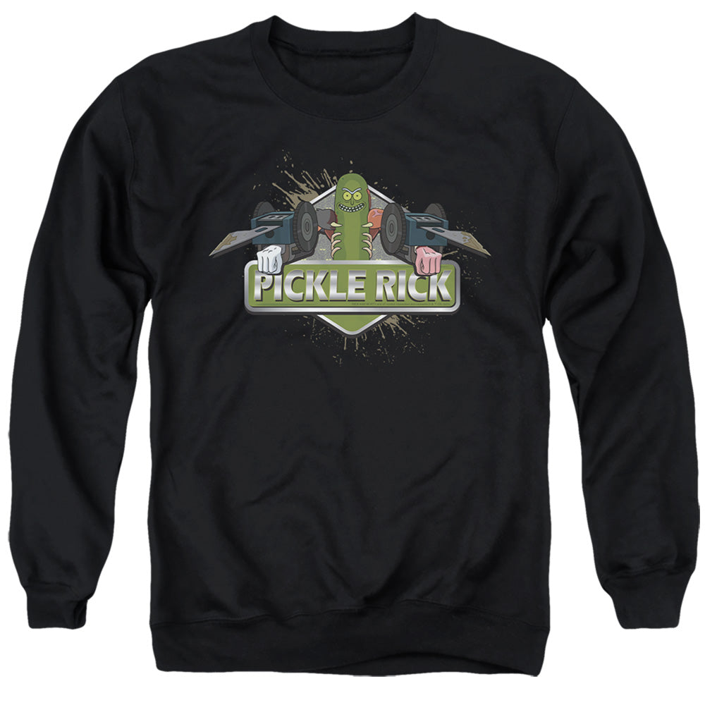 Rick And Morty Pickle Rick Mens Crewneck Sweatshirt Black