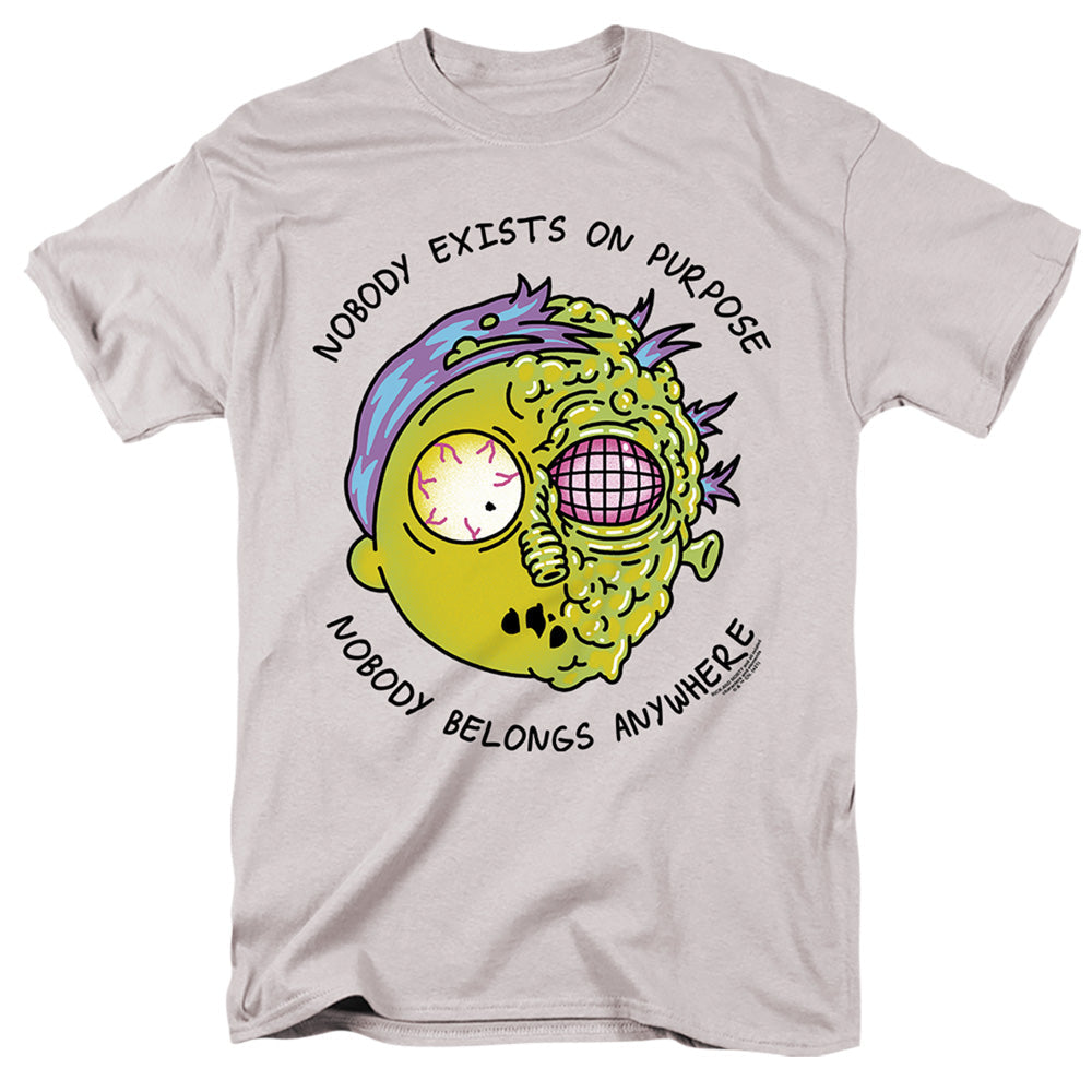 Rick And Morty Nobody Exists Mens T Shirt Silver Officially Licensed