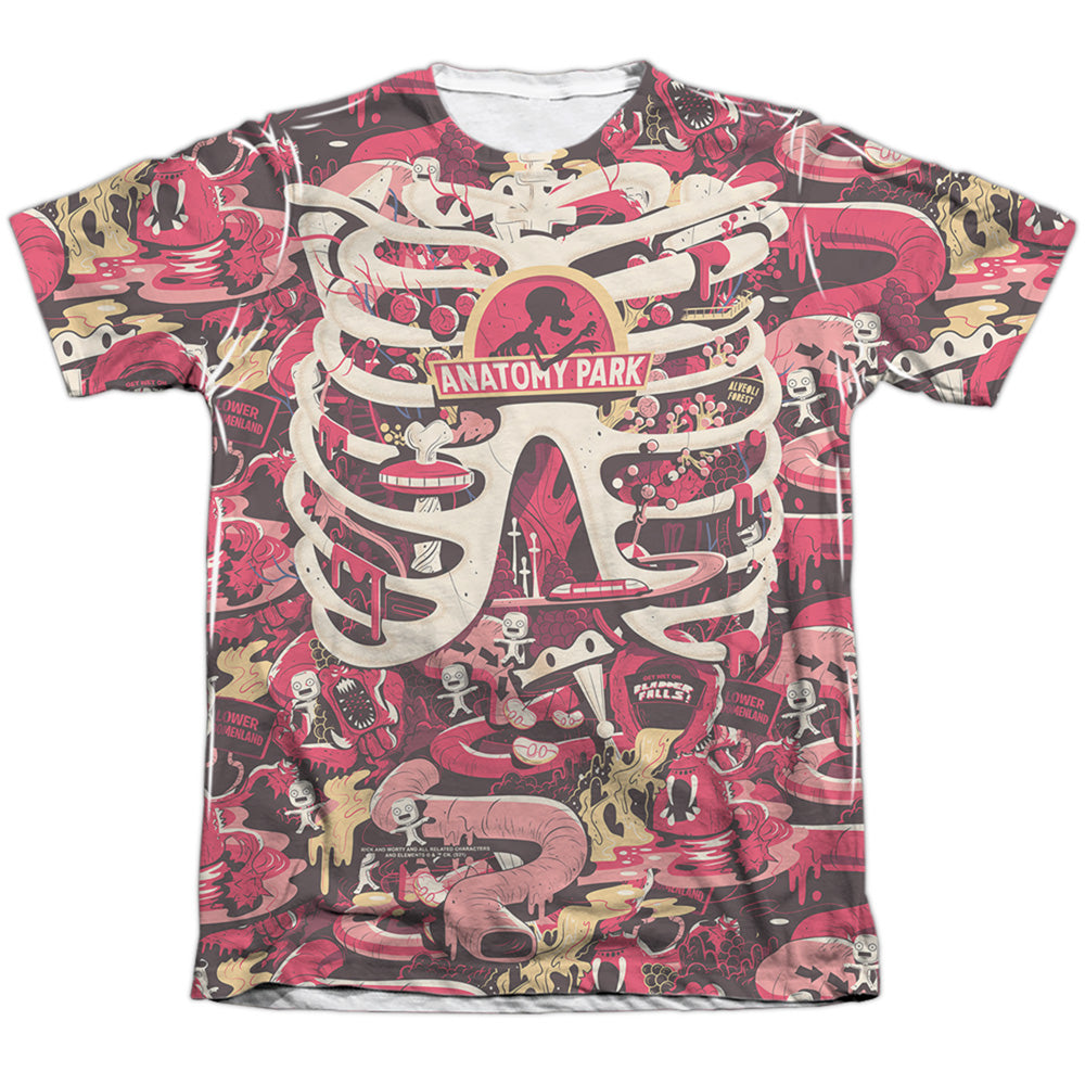 Rick And Morty Anatomy Park Mens Poly Cotton T Shirt White