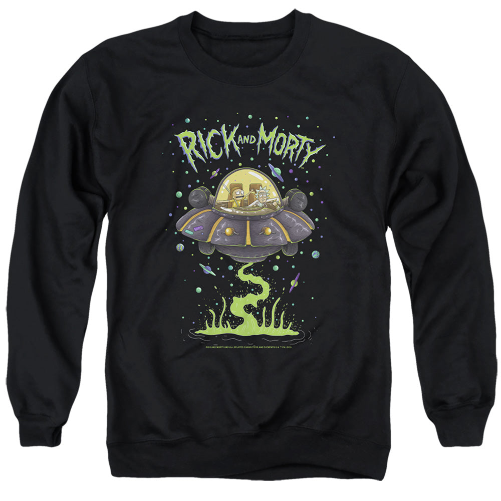 Rick And Morty Drunk Rick Ship Mens Crewneck Sweatshirt Black