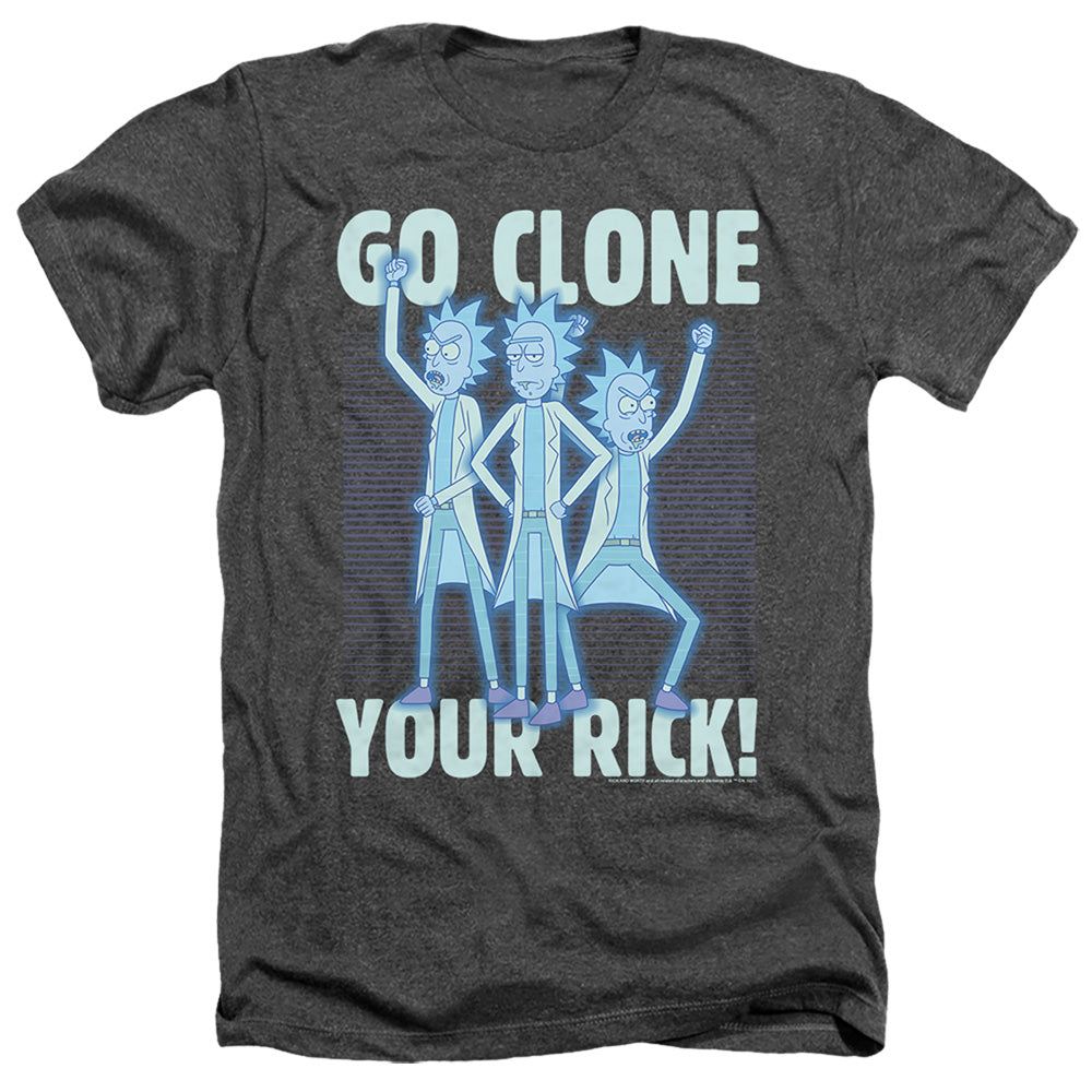 Rick And Morty Go Clone Your Rick Heather Mens T Shirt Black Officially Licensed