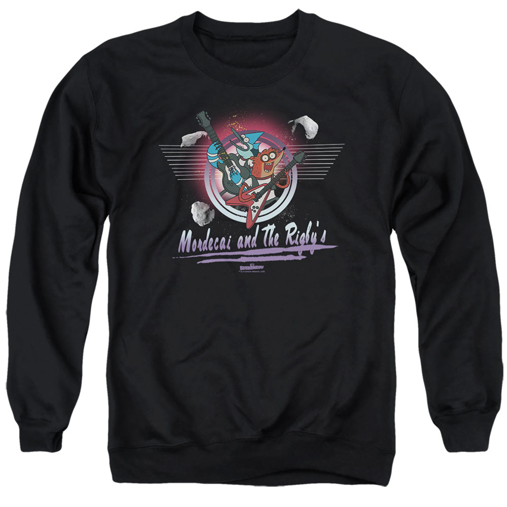 The Regular Show Mordecai & The Rigbys Mens Crewneck Sweatshirt Black Officially Licensed