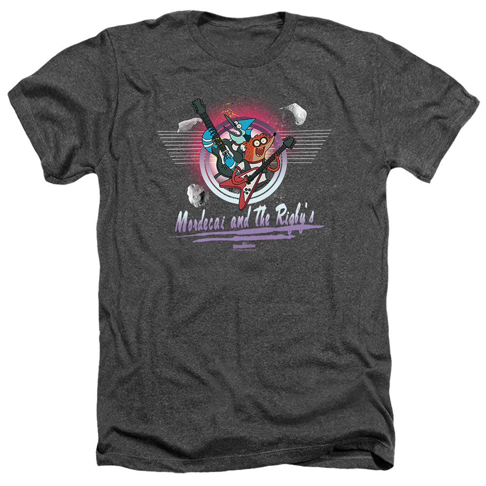 The Regular Show Mordecai & The Rigbys Heather Mens T Shirt Black Officially Licensed
