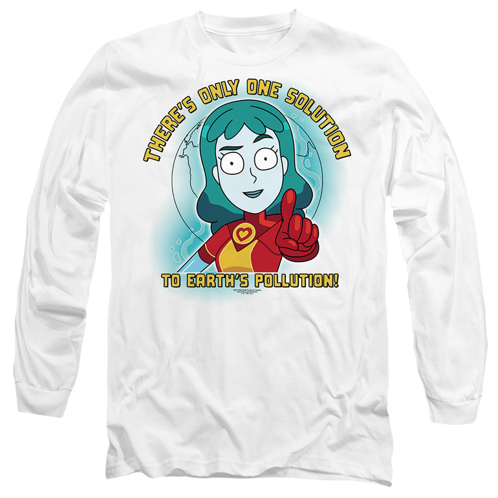 Rick And Morty Planetina Mens Long Sleeve Shirt White Officially Licensed