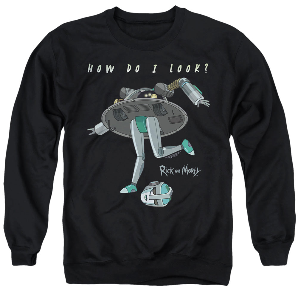 Rick And Morty How Do I Look? Mens Crewneck Sweatshirt Black