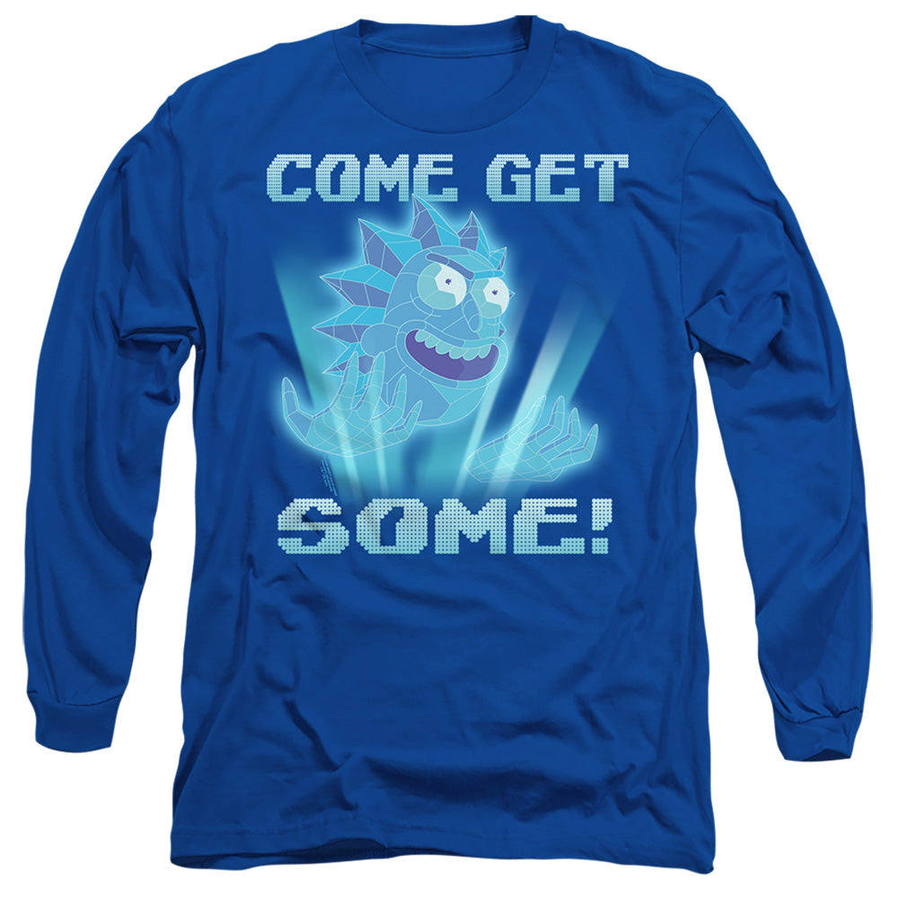 Rick And Morty Come Get Some Mens Long Sleeve Shirt Royal Blue