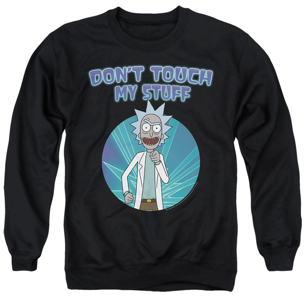 Rick And Morty Don'T Touch Mens Crewneck Sweatshirt Black